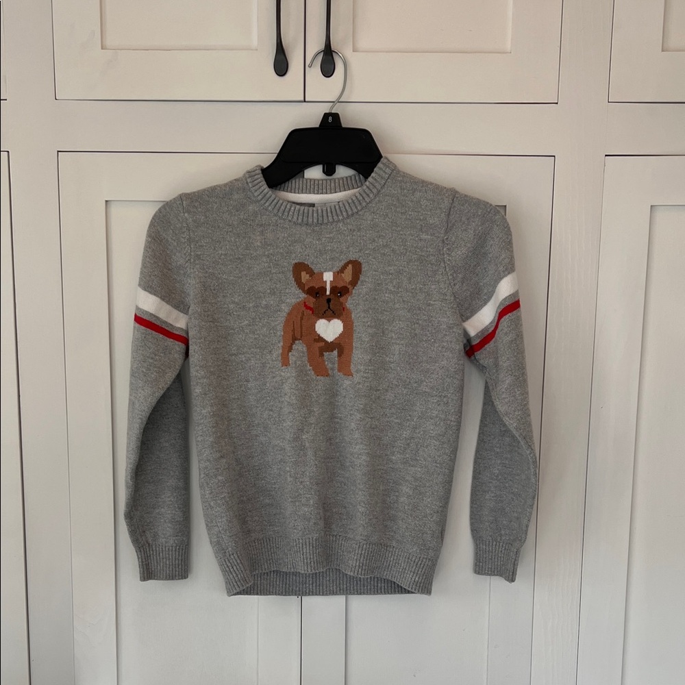 Janie and Jack Gray Sweater with Dog Motif